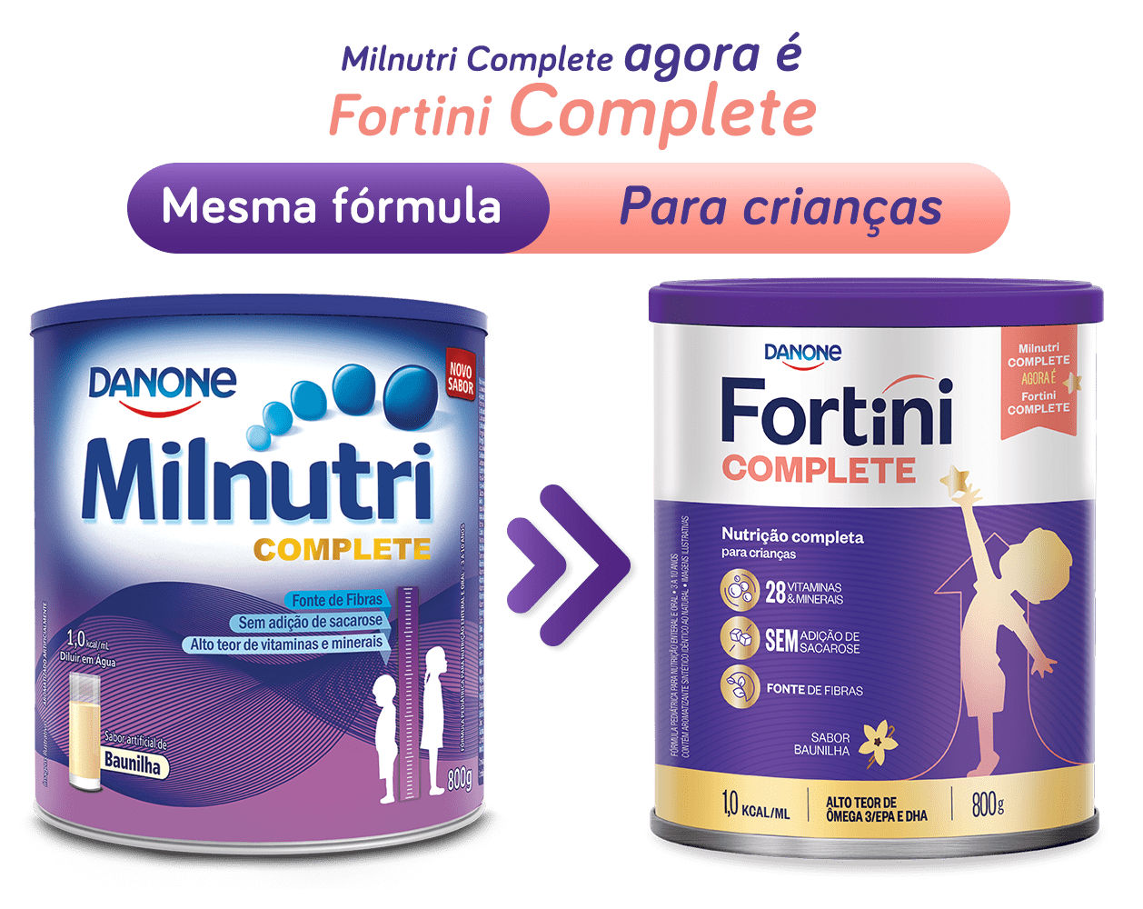 Fortini Complete Baunilha 800g